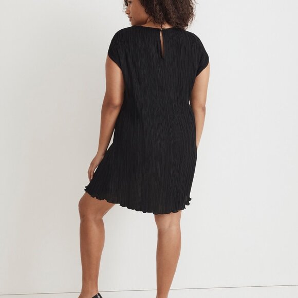 Madewell Plissé Mini Tee Dress Black Women's Size 16 NWT - Picture 4 of 11